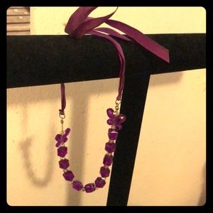 Purple necklace (with butterflies and beads)